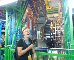 2013 Roberta Tevlin at Compact Muon Solenoid Detector at CERN. What is so funny in the newsletter?